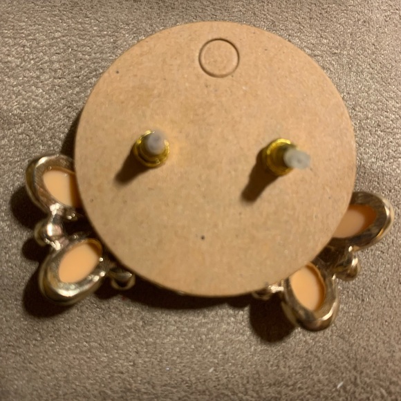 ⭐️*2/$10*⭐️ Orange beaded pearl and gem studded cluster earrings-Brand new - Picture 3 of 4